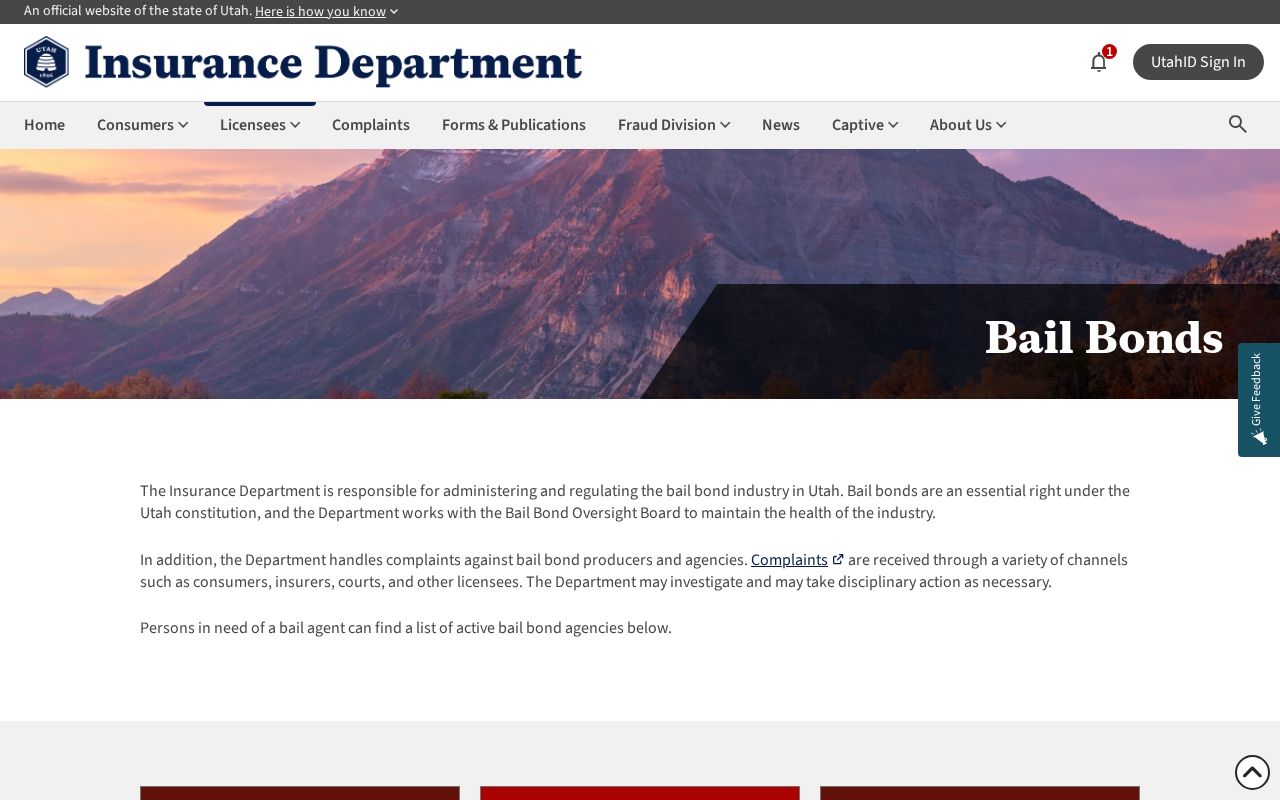 Utah arrest warrant and bail-bond oversight information